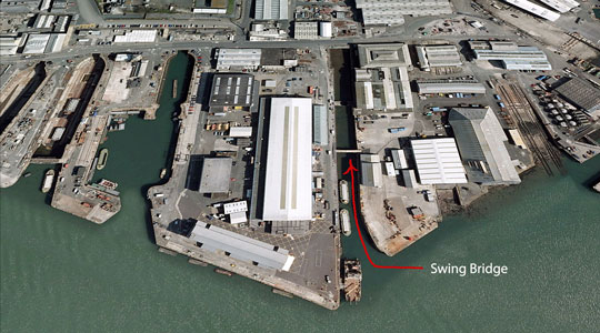 Google image of Swing Bridge location